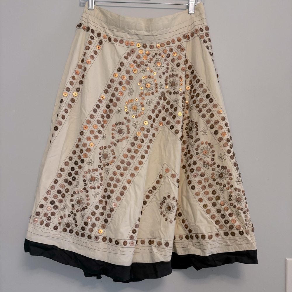 Soft Surroundings Cotton Embellished Skirt Size Medium Y2K - Picture 2 of 10